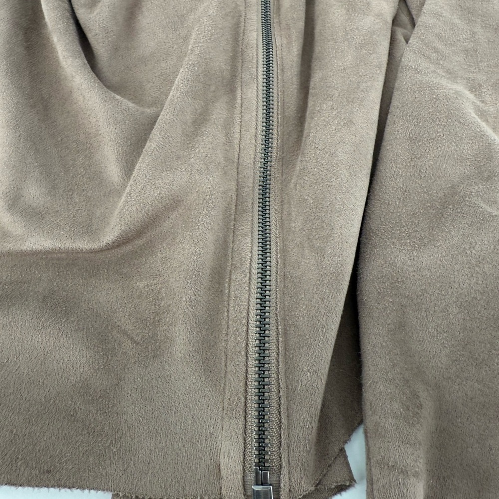 Blank NYC Tan Blazer with Waterfall Front Zipper Front Size M - Picture 7 of 10